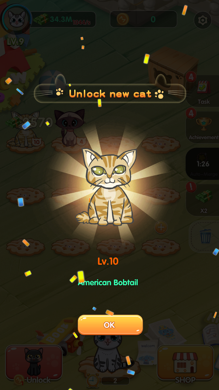 Kitty Evolution: Merge Game screenshot